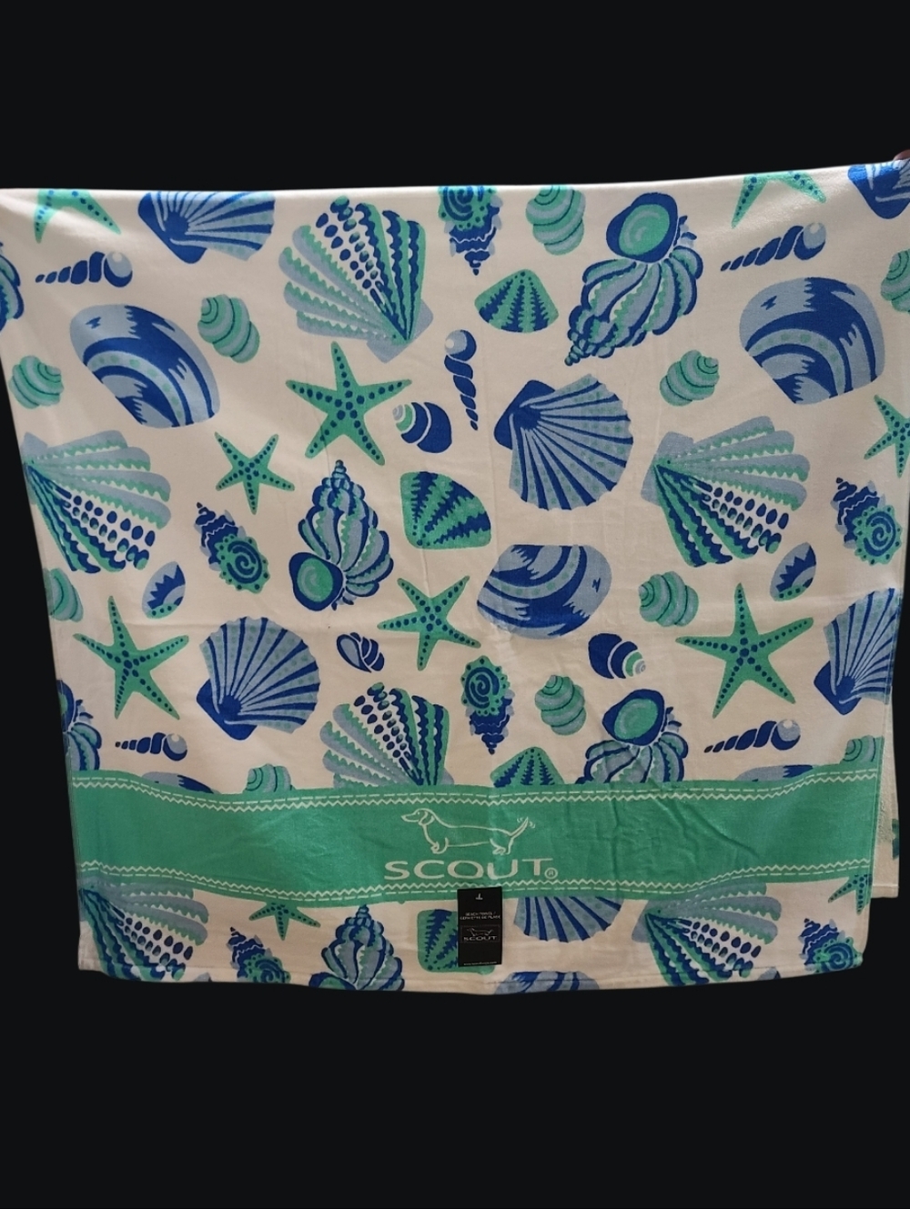 SCOUT Brand Pool BEACH TOWEL Blanket Bath Sheet Seashell Ocean Beach Seashore